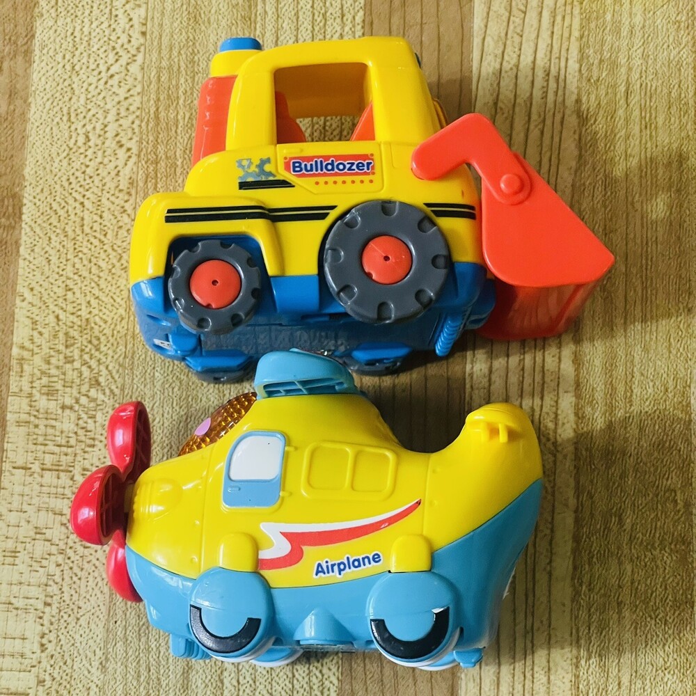 Vtech Go Go Smart Wheels Airplane & Bulldozer Lot. Tested And Working! Plane